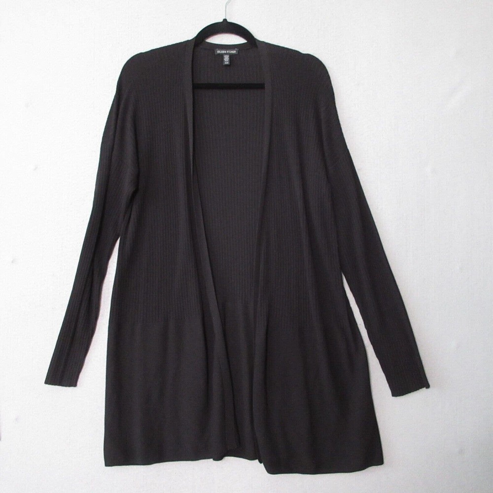 Eileen Fisher Cardigan‎ Ribbed Thin Knit Tencel Lyocell